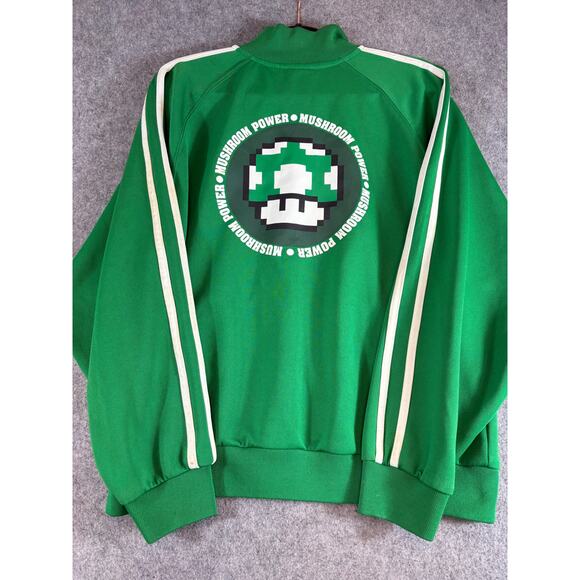 Nintendo Other - VINTAGE Y2K Nintendo Mushroom Power Track Jacket Men Medium Green Full Zip Mario